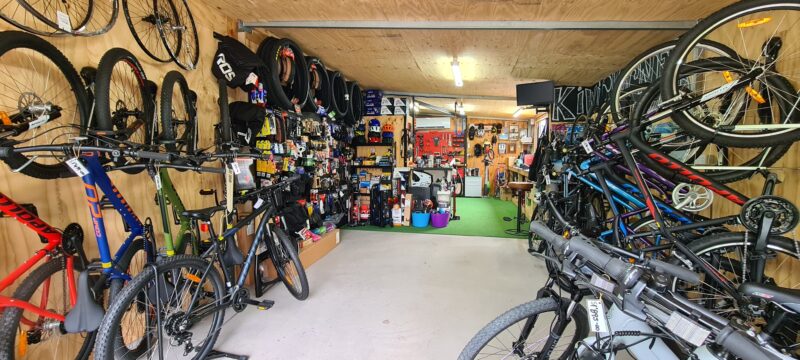 Image of workshop with bikes along the wall