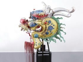 Side view of Chinese processional dragon