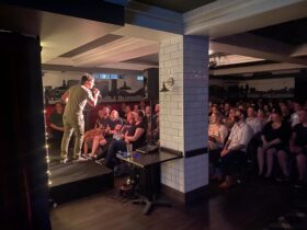 Arj Barker smashing a sold-out crowd at Basement Comedy Club
