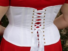 Back of corset on a woman's body