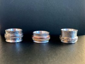 Silver and gold spinner rings made in the Intensive Beginners Jewellery Short Course