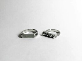 Two silver rings handmade from a workshop