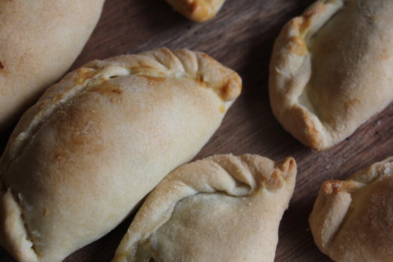 Close up of a cornish pastie in the Jacican kitchen in Mirboo North, Gippsland