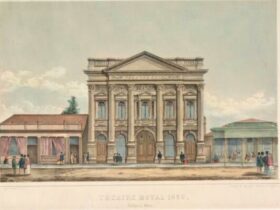 A painting of the Theatre Royal 1859