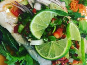 Steamed barramundi with lime