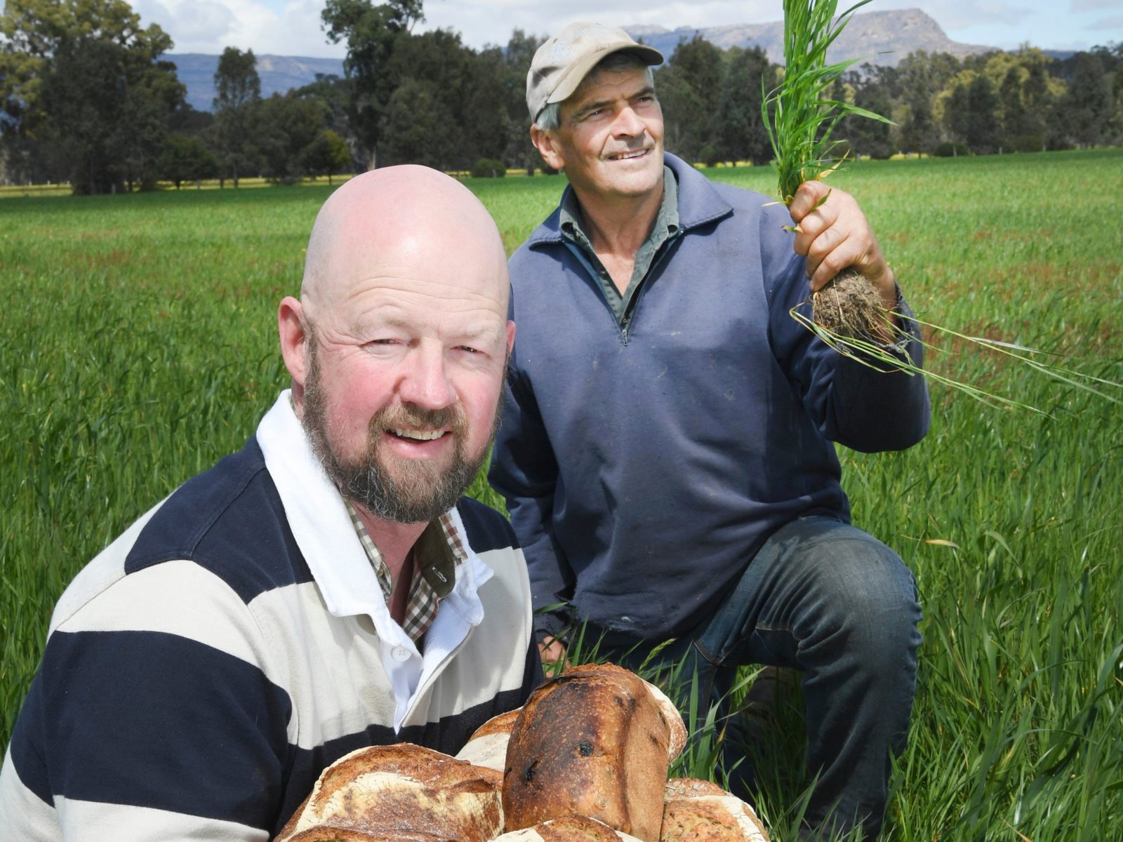 Baker Anthony Kumnick and biodynamic wheat farmer Peter Jackman