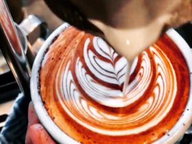 our barista creates beautiful latte art