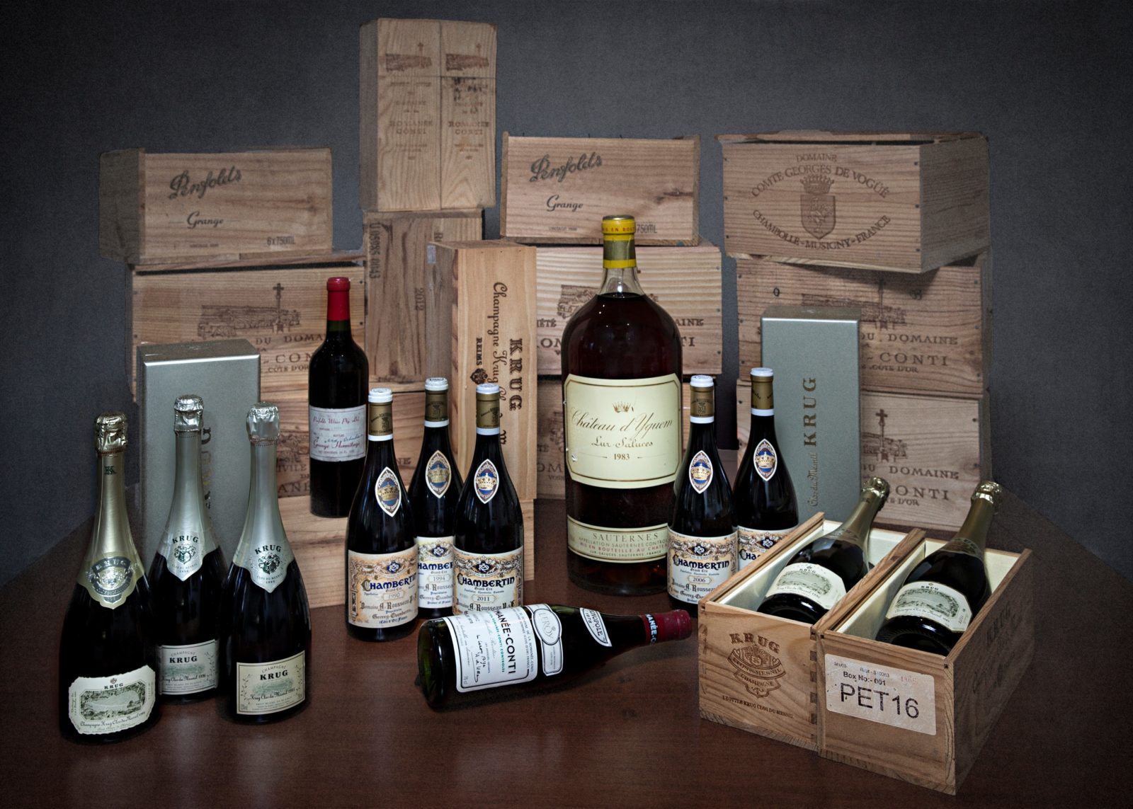 A selection of the types of premium wines available at MW