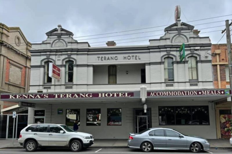 Front facade of the Terang Hotel
