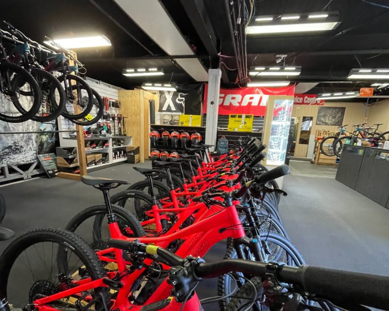 Row of e-bikes available for hire