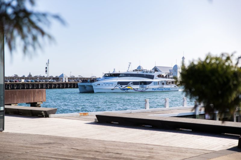 Port Phillip Ferries arriving at the Geelong waterfront