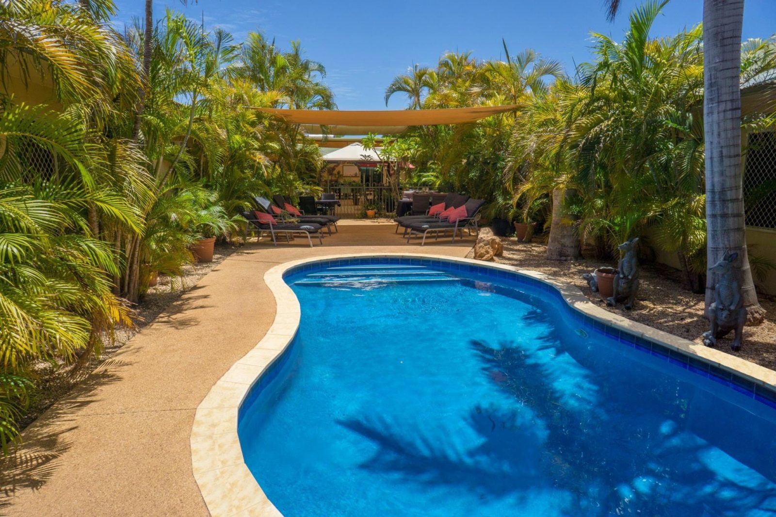 Swimmingpool - Relax in tropical surrounds. Ningaloo Lodge is famous for luxury gardens.