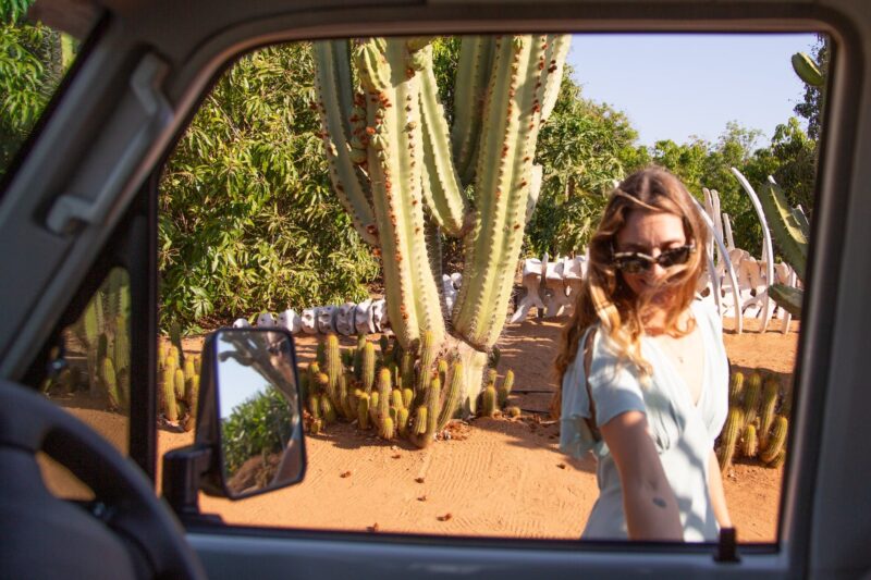 Photo of Cactus Garden, Australia's Coral Coast Western Australia, Girl getting out of car, W.Aus