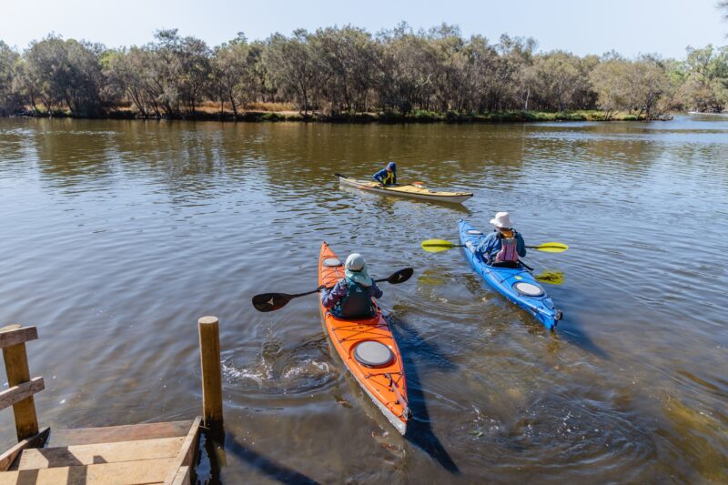 Two kayakers on the Serpentine River