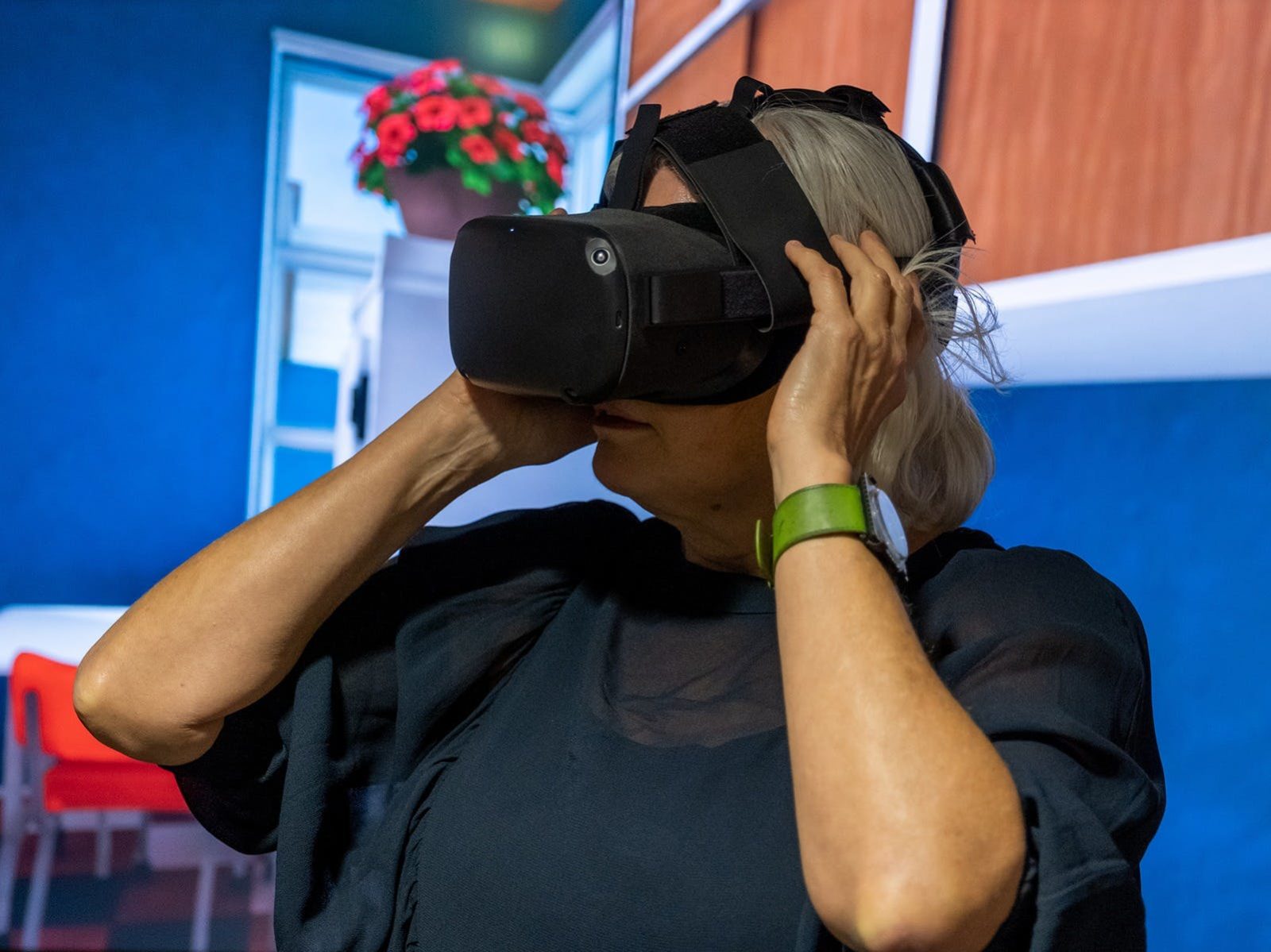 Person experiencing WA Reflections Virtual Reality