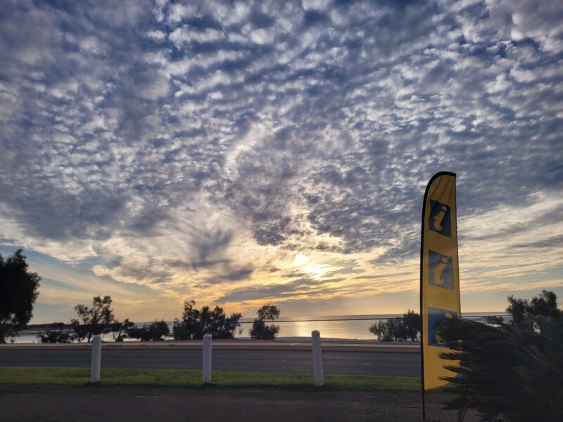 View from KVC entrance of Murchison River Sunset with Clouds