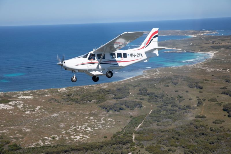 Plane flying over Rottnest Island
