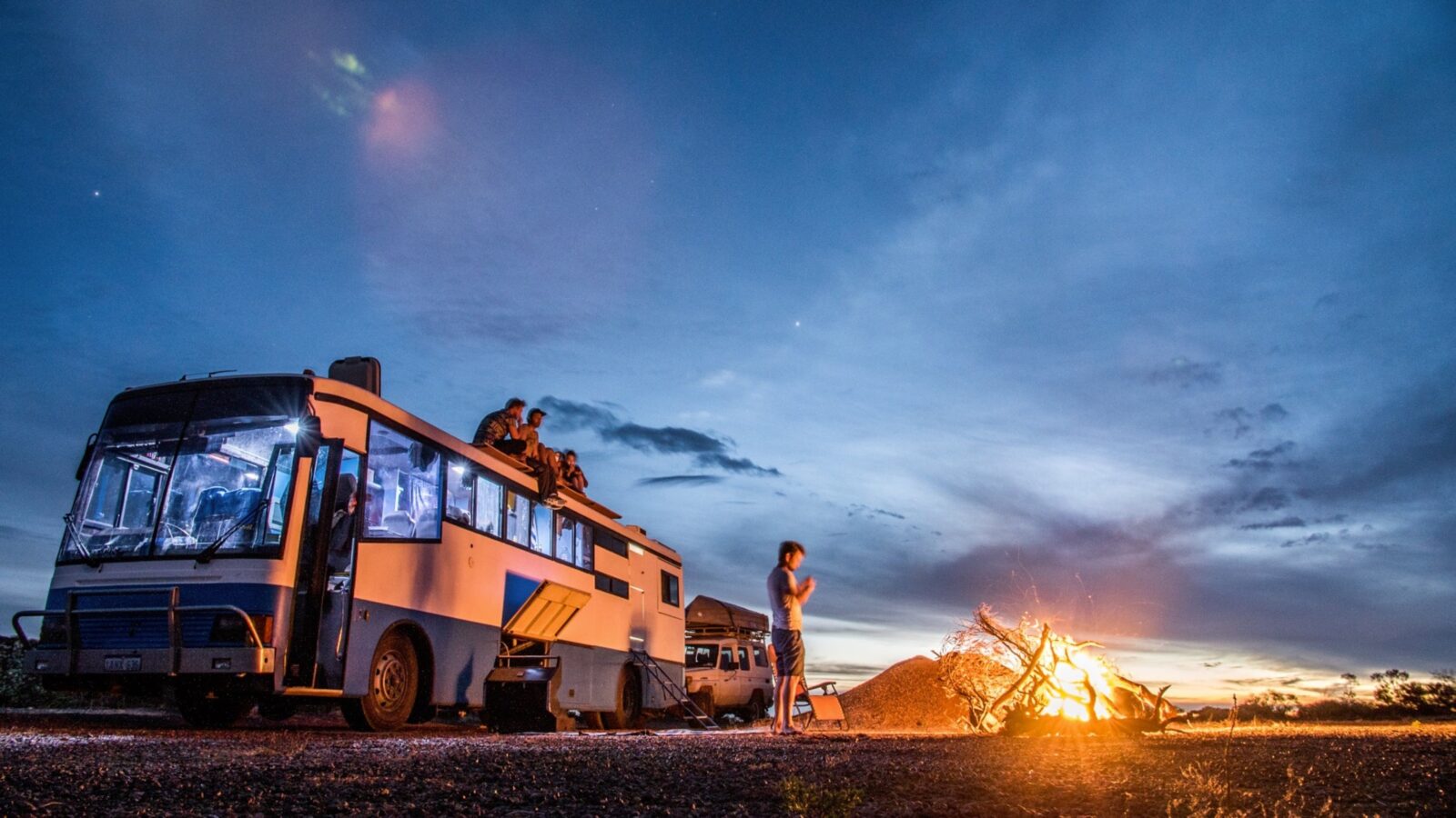 The bus and 4WD provide comfortable accommodation anywhere. Better than a rental campervan.