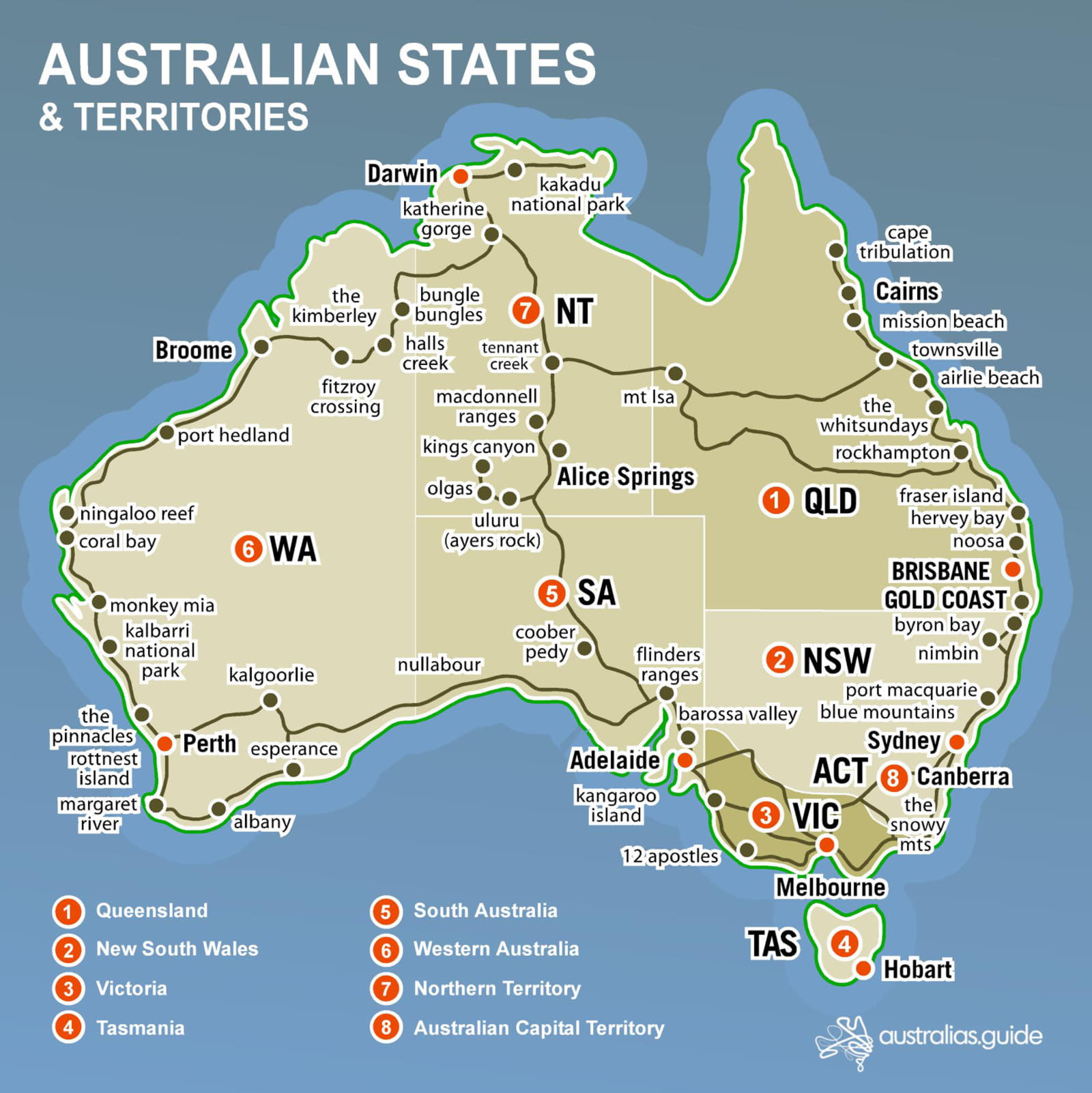 Helligdom Rytmisk Bøje Map of Australia